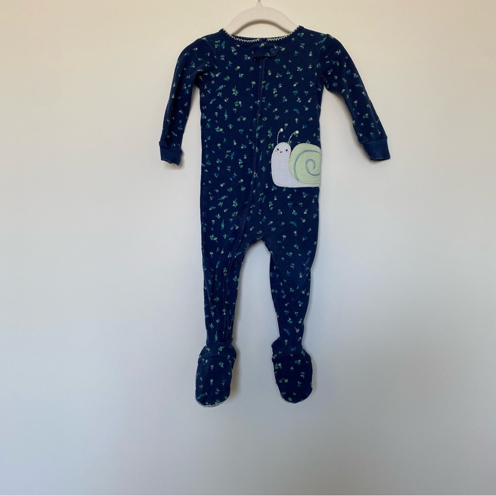 Carter’s snail and flower print footie pajamas